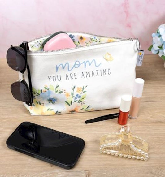 Wristlet-Mom, You Are Amazing Zippered Pouch (13" X 4.25" X 6.5") (#77250)